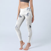 Buddha Stones White Gray Butterfly Print Sports Leggings Women's Yoga Pants - Snow - US18，UK/AU22，EU50 (4XL) - image 1