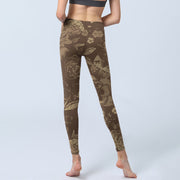 Buddha Stones Peony Flowers Leaves Blossom Print Gym Fitness Leggings Women's Yoga Pants - image 15