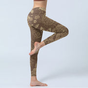 Buddha Stones Peony Flowers Leaves Blossom Print Gym Fitness Leggings Women's Yoga Pants - image 12