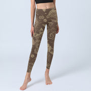 Buddha Stones Peony Flowers Leaves Blossom Print Gym Fitness Leggings Women's Yoga Pants - image 14