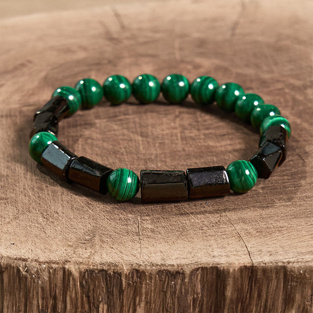 Buddha Stones "May Peace and Power Walk Beside You" Malachite Bracelet Includes Gift Message Card - image 3