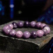 Buddha Stones Purple Mica Stone Positive Bracelet Bracelet BS Purple Mica Stone(Wrist Circumference: 14-16cm) 10mm