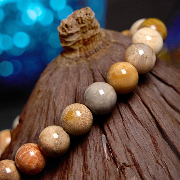 Buddha Stones Fossil Coral Compassion Bracelet