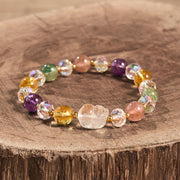 FREE Today: Wealth Luck PiXiu White Crystal Citrine Green Strawberry Quartz Amethyst Bracelet