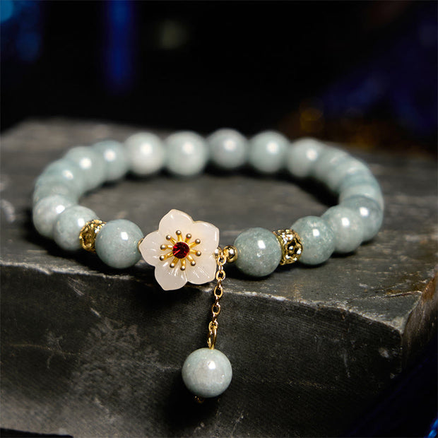 Buddha Stones Jade Abundance Flower Bracelet Bracelet BS Jade(Wrist Circumference: 14-16cm)