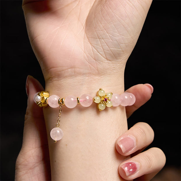 FREE Today: Soothing Self-acceptance Pink Crystal Citrine Flower Bracelet