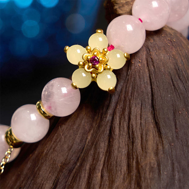 FREE Today: Soothing Self-acceptance Pink Crystal Citrine Flower Bracelet