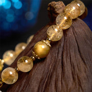 FREE Today: Prosperity Protection Citrine Tiger Eye Flower Charm Bracelet