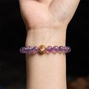 Buddha Stones Amethyst Peach Blossom Fortune Meditation Bracelet