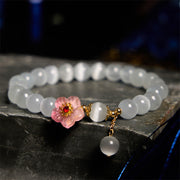 Buddha Stones Chrysoberyl Cat's Eye Pink Flowers Support Bracelet Bracelet BS Cat's Eye(Wrist Circumference: 14-17cm)