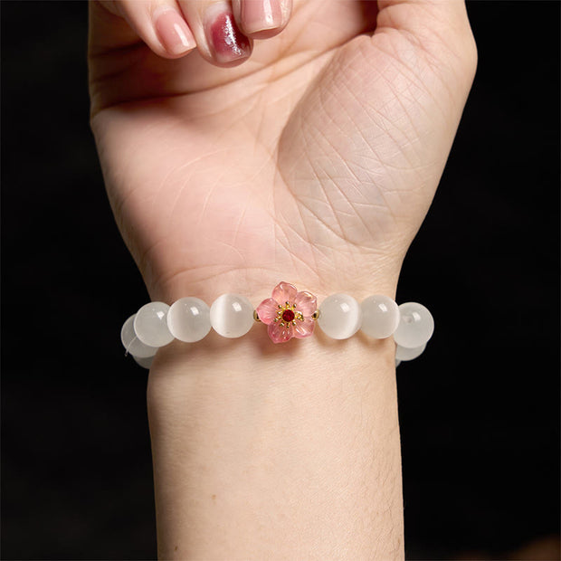 FREE Today: Support Peace Cat's Eye Chrysoberyl Flower Bracelet