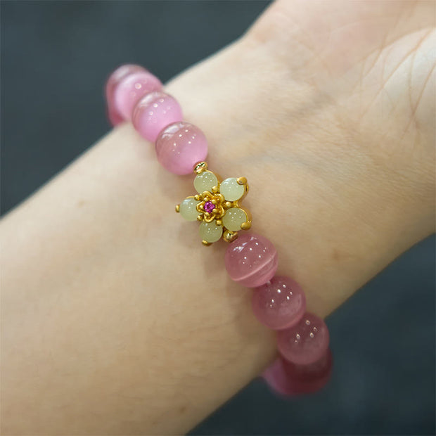 FREE Today: Support Peace Cat's Eye Chrysoberyl Flower Bracelet