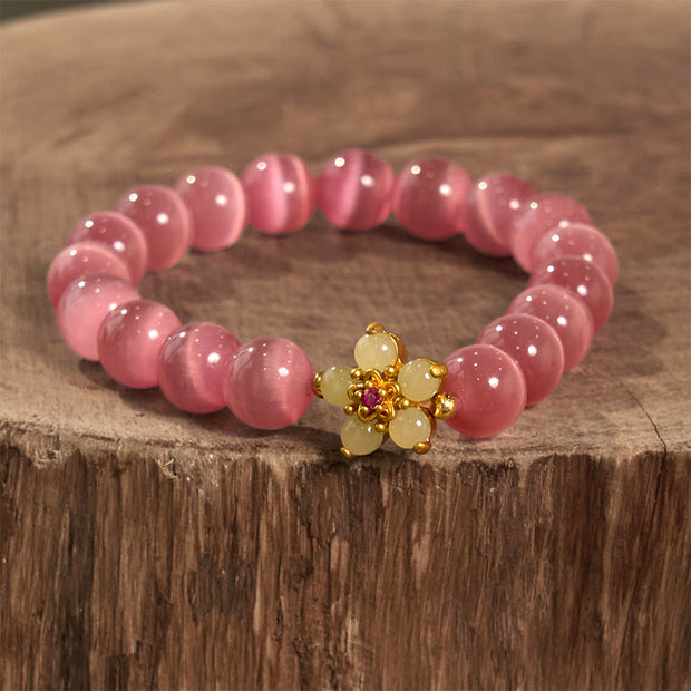 FREE Today: Support Peace Cat's Eye Chrysoberyl Flower Bracelet