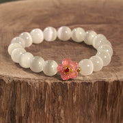 Buddha Stones Cat's Eye Chrysoberyl Flower Love Bracelet