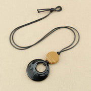 FREE Today: Fulfilment Strength Black Obsidian Liuli Picture Stone Necklace Pendant