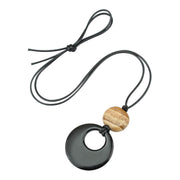 FREE Today: Fulfilment Strength Black Obsidian Liuli Picture Stone Necklace Pendant