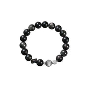 Buddha Stones Black Obsidian Eagle's Eye Stone Gold Sheen Obsidian Tiger's Eye Strength Bracelet Bracelet BS 4