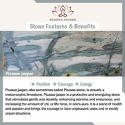 Buddha Stones Natural Picasso Jasper Om Mani Padme Hum Energy Bracelet - image 9