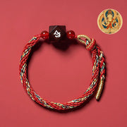 Buddha Stones Chinese Zodiac Natal Buddha Small Leaf Red Sandalwood Red String Protection Bracelet Bracelet BS Ox/Tiger-Void Bodhisattva