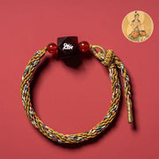 Buddha Stones Chinese Zodiac Natal Buddha Small Leaf Red Sandalwood Red String Protection Bracelet Bracelet BS Dragon/Snake-Samantabhadra Bodhisattva