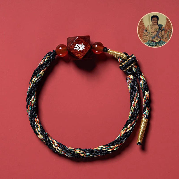 Buddha Stones Chinese Zodiac Natal Buddha Small Leaf Red Sandalwood Red String Protection Bracelet Bracelet BS Rooster-Acalanatha