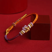 Buddha Stones Red String Heart Knot Protection Braided Bracelet