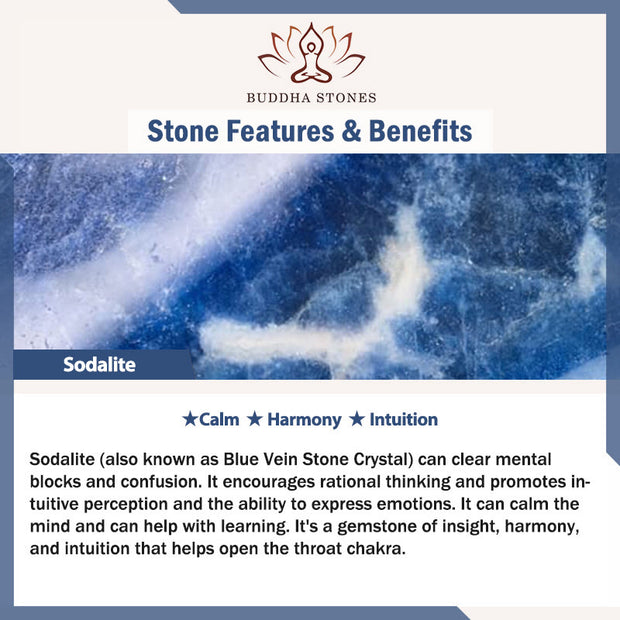 Buddha Stone Sodalite Hematite Blue Aventurine Intuition Bracelet - image 5