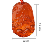 Buddha Stones Chinese Zodiac Red Agate Calm Necklace Pendant