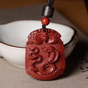 Buddha Stones Chinese Zodiac Cinnabar Calm Concentration Necklace Pendant Necklaces & Pendants BS Snake