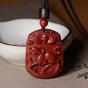 Buddha Stones Chinese Zodiac Cinnabar Calm Necklace Pendant