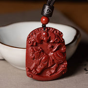 Buddha Stones Chinese Zodiac Cinnabar Calm Necklace Pendant