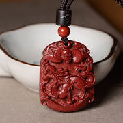 Buddha Stones Chinese Zodiac Cinnabar Calm Necklace Pendant