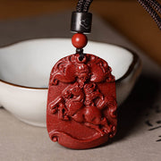 Buddha Stones Chinese Zodiac Cinnabar Calm Necklace Pendant