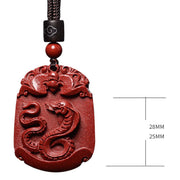 Buddha Stones Chinese Zodiac Cinnabar Calm Concentration Necklace Pendant Necklaces & Pendants BS 4