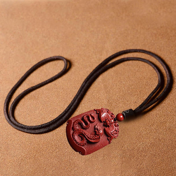 Buddha Stones Chinese Zodiac Cinnabar Calm Concentration Necklace Pendant Necklaces & Pendants BS 2