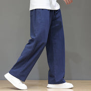 Buddha Stones Summer Men's Linen Straight Leg Pants With Pockets