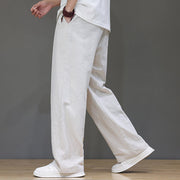Buddha Stones Summer Men's Cotton Linen Straight Leg Pants With Pockets - image 16
