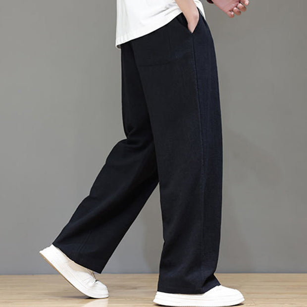 Buddha Stones Summer Men's Cotton Linen Straight Leg Pants With Pockets - image 34