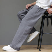 Buddha Stones Summer Men's Cotton Linen Straight Leg Pants With Pockets - image 26
