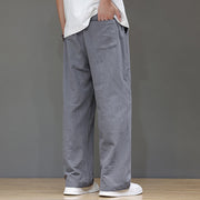 Buddha Stones Summer Men's Cotton Linen Straight Leg Pants With Pockets - image 23