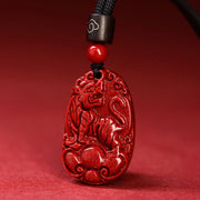 Buddha Stones Chinese Zodiac Cinnabar Calm Necklace Pendant