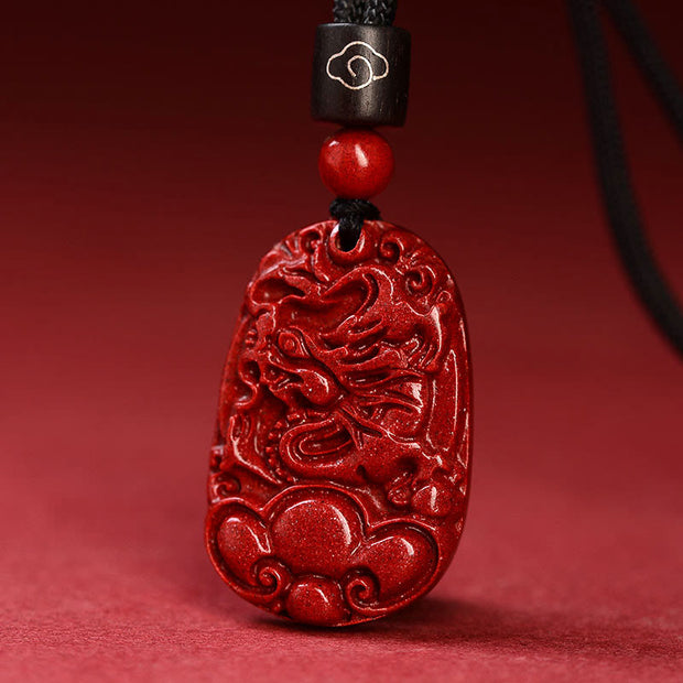 Buddha Stones Chinese Zodiac Cinnabar Calm Necklace Pendant