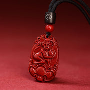 Buddha Stones Chinese Zodiac Cinnabar Calm Necklace Pendant