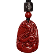 Buddha Stones Chinese Zodiac Black Rope Cinnabar Calm Necklace Pendant Necklaces & Pendants BS 6