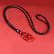 Buddha Stones Chinese Zodiac Cinnabar Calm Necklace Pendant