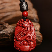 Buddha Stones Chinese Zodiac Cinnabar Calm Necklace Pendant