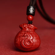 Buddha Stones Chinese Zodiac Cinnabar Calm Necklace Pendant