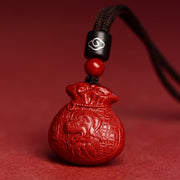 Buddha Stones Chinese Zodiac Cinnabar Calm Necklace Pendant