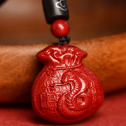 Buddha Stones Chinese Zodiac Cinnabar Calm Necklace Pendant