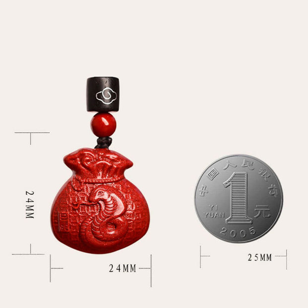 Buddha Stones Chinese Zodiac Cinnabar Calm Necklace Pendant